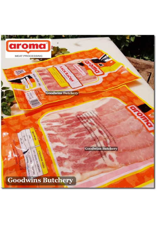 Pork bacon BACK BACON SLICED frozen Aroma Bali 250g